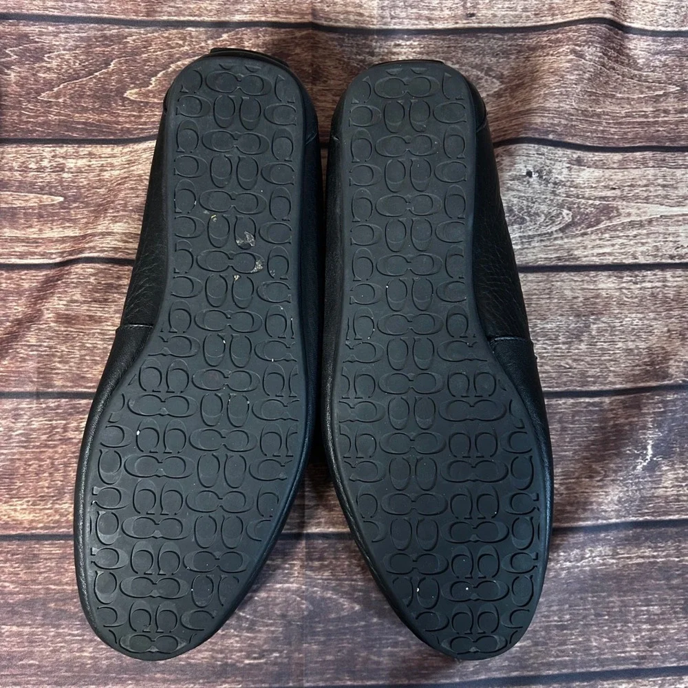 Coach Jarad Mens Black Leather Signature Driving Penny Loafers Shoes 13D B0065